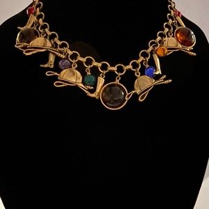Rare, Vintage, Jockey Jeweled, Horse Riding Necklace
